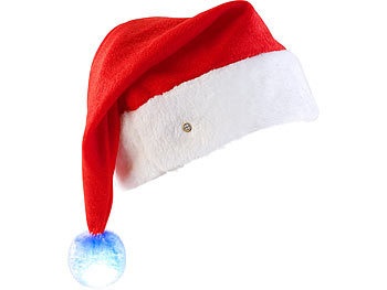 Infactory, infactory LED-Nikolausmütze mit leuchtendem Bommel, farbwechselnd, LED-Nikolausmütze mit leuchtendem Bommel, farbwechselnd