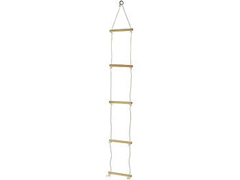 Playtastic, Playtastic Strickleiter mit 5 Holzsprossen für Kinder, Strickleiter mit 5 Holzsprossen für Kinder