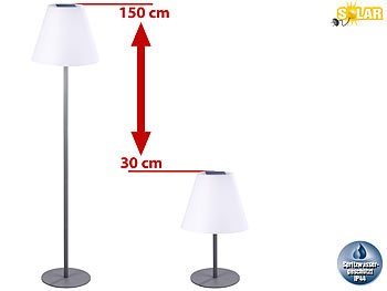 Lunartec, Lunartec Kabellose Solar-LED-Tisch- & Stehleuchte, 1,6 W, 50 lm, IP44, Kabellose Solar-LED-Tisch- & Stehleuchte, 1,6 W, 50 lm, IP44