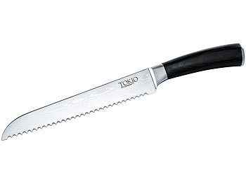 TokioKitchenWare, TokioKitchenWare Damast-Brotmesser mit 19,5 cm Klinge, Damast-Brotmesser mit 19,5 cm Klinge