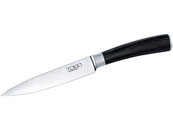 TokioKitchenWare, TokioKitchenWare Damast-Kochmesser mit 12,5 cm Klinge, Damast-Kochmesser mit 12,5 cm Klinge
