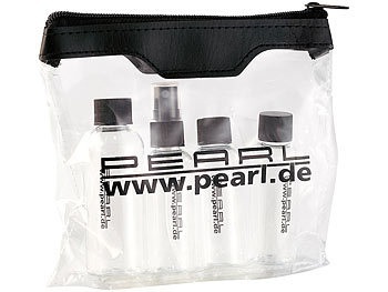 Pearl, Pearl Reise-Reissverschluss-Tasche mit 4 Flaschen fürs Flug-Handgepäck, Reise-Reissverschluss-Tasche mit 4 Flaschen fürs Flug-Handgepäck