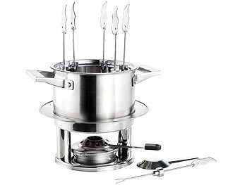 Rosenstein & Söhne, Rosenstein & Söhne Edelstahl-Fondue-Set für 6 Personen, Edelstahl-Fondue-Set für 6 Personen