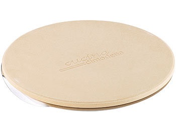 Cucina di Modena, Cucina di Modena Runder Pizzastein mit Aluminium-Servierblech, Ø 26 cm, Runder Pizzastein mit Aluminium-Servierblech, Ø 26 cm