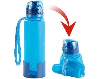 Semptec Urban Survival Technology, Semptec Urban Survival Technology Faltbare Silikon-Trinkflasche, 650 ml, lebensmittelecht, BPA-frei, Faltbare Silikon-Trinkflasche, 650 ml, lebensmittelecht, BPA-frei