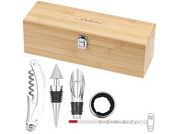 Carlo Milano, Carlo Milano 5-teiliges Sommelier-Set in edler Geschenkbox für 1 Weinflasche, 5-teiliges Sommelier-Set in edler Geschenkbox für 1 Weinflasche