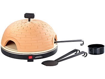 Cucina di Modena, Cucina di Modena Pizzaofen mit Terrakotta-Haube & Schamottenstein-Platte, Ø 40 cm, Premium Pizzaofen mit Terrakotta-Haube, Schamottenstein-Platte, Ø 40cm