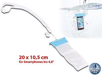 Somikon, Somikon Wasserdichte Universal-Tasche für iPhone & Smartphone bis 12,2cm/4,8", Wasserdichte Universal-Tasche für iPhone & Smartphone bis 12,2cm/4,8