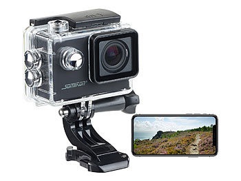 Somikon, Somikon Einsteiger-4K-Action-Cam, WLAN Full HD (60 fps) mit Unterwassergehäuse, Einsteiger-4K-Action-Cam, WLAN Full HD (60 fps) mit Unterwassergehäuse