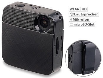 Somikon, Somikon Mini-HD-Body-Cam mit WLAN & Livestream-Funktion für YouTube & Facebook, Mini-HD-Body-Cam mit WLAN & Livestream-Funktion für YouTube & Facebook