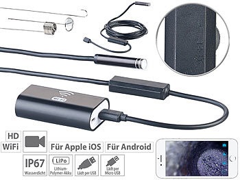 Somikon, Somikon WiFi-HD-Endoskop-Kamera für iOS- und Android-Mobilgeräte, 2 m, WiFi-HD-Endoskop-Kamera für iOS- und Android-Mobilgeräte, 2 m