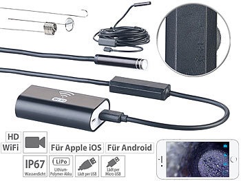 Somikon, Somikon WiFi-HD-Endoskop-Kamera für iOS- und Android-Mobilgeräte, 5 m, WiFi-HD-Endoskop-Kamera für iOS- und Android-Mobilgeräte, 5 m