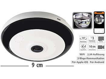 7links, 7links 360°-Panorama-Überwachungskamera mit 5 MP, Nachtsicht, WLAN & App, 360°-Panorama-Überwachungskamera mit 3,7 MP, Nachtsicht, WLAN & App