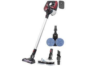 Sichler Haushaltsgeräte, Sichler Haushaltsgeräte 2in1-Akku-Staubsauger- und-Fussbodenpoliermaschine mit Sprühfunktion, 2in1-Akku-Staubsauger- und-Fußbodenpoliermaschine mit 2 Stufen