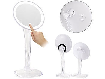 Sichler Beauty, Sichler Beauty Kosmetikspiegel mit LED-Beleuchtung und Akku, 5-fache Vergrösserung, Kosmetikspiegel mit LED-Beleuchtung und Akku, 5-fache Vergrösserung