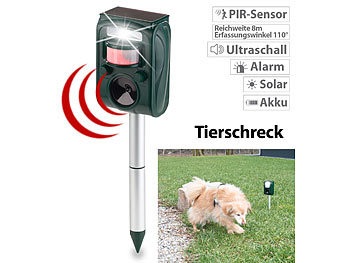 Exbuster, Exbuster Ultraschall-Solar-Tierschreck mit Blitzlicht und Bewegungssensor, Ultraschall-Solar-Tierschreck mit Blitzlicht und Bewegungssensor