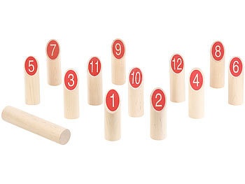 Playtastic, Playtastic Wikinger-Kegel-Spiel aus Massivholz, für draussen, mit Transporttasche, Wikinger-Kegel-Spiel aus Massivholz, für draussen, mit Transporttasche