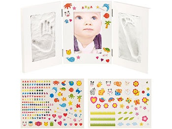 Your design, Your Design 3-teiliger Rahmen für Babyfoto und 2 Gipsabdrücke, 48,5 x 21 cm, 3-teiliger Rahmen für Babyfoto und 2 Gipsabdrücke, 48,5 x 21 cm