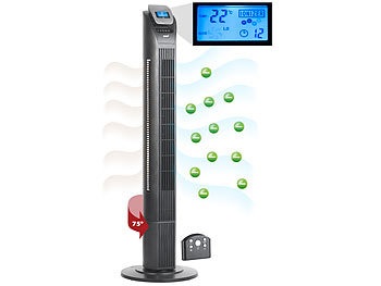 Sichler Haushaltsgeräte, Sichler Haushaltsgeräte 3-stufiger Design-Turmventilator mit Ionisator, 75°-Oszillation, 50 W, 3-stufiger Design-Turmventilator mit Ionisator, 75°-Oszillation, 50 W