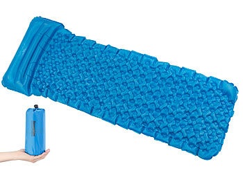 Semptec, Semptec Urban Survival Technology Outdoor-Luftmatratze mit integriertem Kopfkissen, aufblasbar, blau, Outdoor-Luftmatratze mit integriertem Kopfkissen, aufblasbar, blau