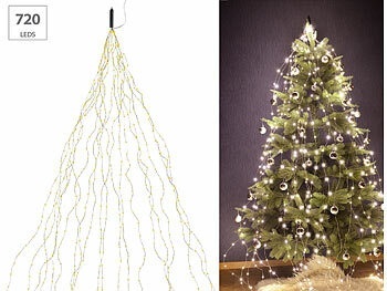 Lunartec, Lunartec Christbaum-Überwurf-Lichterkette, 20 Girlanden & 720 warmweisse LEDs, Christbaum-Überwurf-Lichterkette, 20 Girlanden & 720 warmweisse LEDs