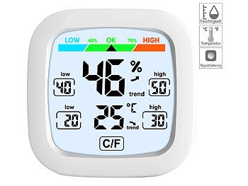 Infactory, infactory Digitales Hygrometer und Thermometer mit Trendanzeige und Komfortindex, Digitales Hygrometer und Thermometer mit Trendanzeige und Komfortindex