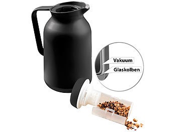 Rosenstein & Söhne, Rosenstein & Söhne 2in1-Vakuum-Isolierkanne für Kaffee und Tee, mit Teesieb, 1 Liter, 2in1-Vakuum-Isolierkanne für Kaffee und Tee, mit Teesieb, 1 Liter