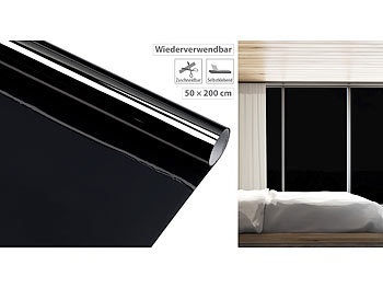 Infactory, infactory Dunkle Sichtschutzfolie mit UV-Schutz, selbstklebend, 50x200cm 2er-Set, Dunkle Sichtschutzfolie mit UV-Schutz, selbstklebend, 50x200cm 2er-Set