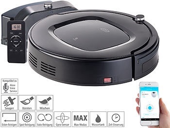Sichler Haushaltsgeräte, Sichler Haushaltsgeräte WLAN-Reinigungs-Roboter mit Wischfunktion & App, komp. zu Amazon Alexa, WLAN-Reinigungs-Roboter mit Wischfunktion & App, komp. zu Amazon Alexa