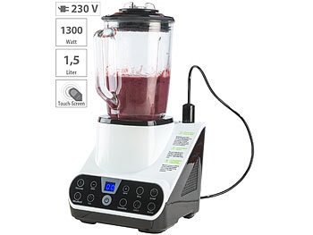 Rosenstein & Söhne, Rosenstein & Söhne Standmixer mit Vakuumier-Funktion & LED-Touch-Display, 1,5 l, 1.300 W, Standmixer mit Vakuumier-Funktion & LED-Touch-Display, 1,5 l, 1.300 W