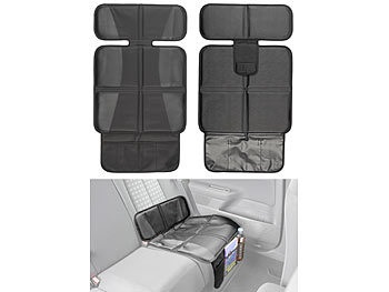Lescars, Lescars Kindersitz-Unterlage "Basic" fürs Auto, 3 Netztaschen, Isofix-geeignet, Kindersitz-Unterlage 