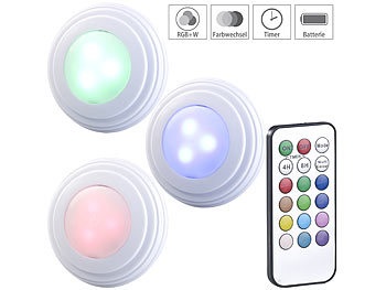 Lunartec, Lunartec 3er-Set RGB+W-LED-Unterbauleuchten, Fernbedienung, Timer, erweiterbar, 3er-Set RGB+W-LED-Unterbauleuchten, Fernbedienung, Timer, erweiterbar