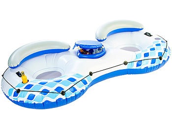 Infactory, infactory 2-Personen Poolbar mit Getränkefach & Rückenlehne, 2-Personen-Poolbar mit Getränkefach und Rückenlehne, bis 160 kg