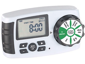 Royal Gardineer, Royal Gardineer Bewässerungscomputer BWC-400 für 4 Bewässerungs-Adapter, Magnet-Ventil, Bewässerungscomputer BWC-400 für 4 Bewässerungs-Adapter, Magnet-Ventil