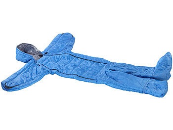 Semptec, Semptec Urban Survival Technology Schlafsack für Erwachsene mit Armen & Beinen, Grösse L, 195 cm, blau, Schlafsack für Erwachsene mit Armen & Beinen, Grösse L, 195 cm, blau