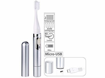 newgen medicals, newgen medicals Elektrische USB-Akku-Reise-Schallzahnbürste 28.000 RpM, IPX7, Timer, Elektrische USB-Akku-Reise-Schallzahnbürste 28.000 RpM, IPX7, Timer