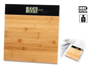 newgen medicals, newgen medicals Digitale Premium-Körperwaage, Bambusholz, bis 180 kg, LCD-Display, AAA, Digitale Körperwaage, Bambusholz, bis 180 kg, LCD-Display