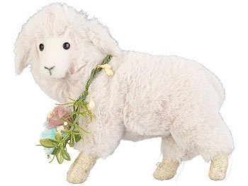 Infactory, infactory Deko-Osterlamm zum Hinstellen, handgefertigt, mit Kunstpelz, 13,5 cm, Deko-Osterlamm zum Hinstellen, handgefertigt, mit Kunstpelz, 13,5 cm
