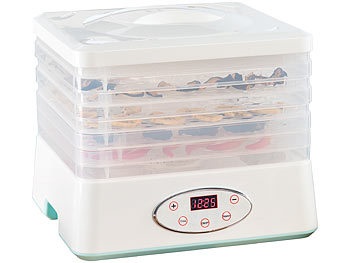 Rosenstein & Söhne, Rosenstein & Söhne Dörrautomat mit 5 Dörr-Einsätzen & 24-Stunden-Timer, 35 - 70 °C, 250 W, Dörrautomat mit 5 Dörr-Einsätzen & 24-Stunden-Timer, 35 - 70 °C, 250 W