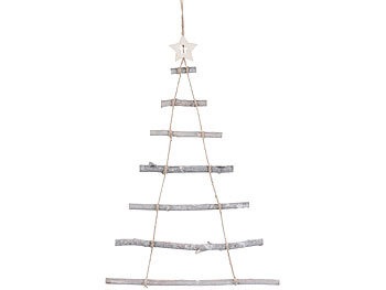 Britesta, Britesta Deko-Holzleiter in Weihnachtsbaum-Form zum Aufhängen, 48 x 78 cm, Deko-Holzleiter in Weihnachtsbaum-Form zum Aufhängen, 48 x 78 cm