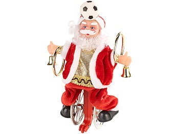 Infactory, infactory Weihnachtsmann auf Einrad, mit Fussball, Weihnachtsmann auf Einrad, mit Fussball