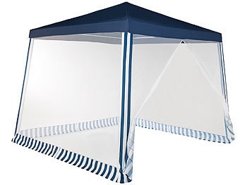 Royal Gardineer, Royal Gardineer Pavillonzelt mit Moskito-Netz, 300x300x236 cm, 280 Mesh, blau/weiss, Pavillonzelt mit Moskito-Netz, 300x300x236 cm, 280 Mesh, blau/weiss