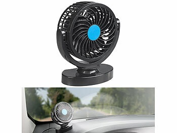 Lescars, Lescars Kfz-Ventilator für 12-V-Anschluss, 2 Geschwindigkeits-Stufen, 3 Watt, Kfz-Ventilator für 12-V-Anschluss, 2 Geschwindigkeits-Stufen, 3 Watt
