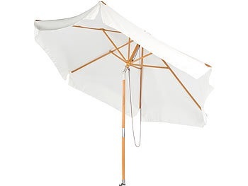 Royal Gardineer, Royal Gardineer Neigbarer Sonnenschirm mit Holzgestell, UV-Schutz 50+, Ø 3 m, beige, Neigbarer Sonnenschirm mit Holzgestell, UV-Schutz 50+, Ø 3 m, beige