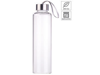 Pearl, Pearl Trinkflasche aus Borosilikat-Glas, 550 ml, spülmaschinenfest, BPA-frei, Trinkflasche aus Borosilikat-Glas, 550 ml, spülmaschinenfest, BPA-frei