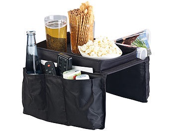 Infactory, infactory Sofa-Organizer mit 5 Taschen und Ablagefläche für Snacks und Getränke, Sofa-Organizer mit 5 Taschen und Ablagefläche für Snacks und Getränke