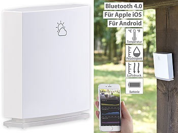 Infactory, infactory Wetterstation-Datenlogger für iOS & Android mit Bluetooth 4.0 und App, Wetterstation-Datenlogger für iOS & Android mit Bluetooth 4.0 und App