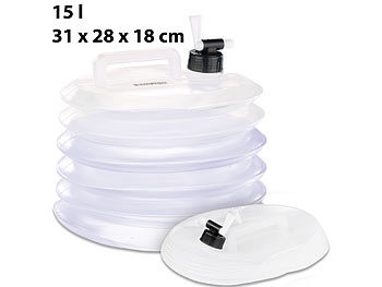 Semptec, Semptec Urban Survival Technology Faltbarer Wasserkanister mit Zapfhahn, 15 Liter, rund, für Trinkwasser, Faltbarer Wasserkanister mit Zapfhahn, 15 Liter, rund, für Trinkwasser