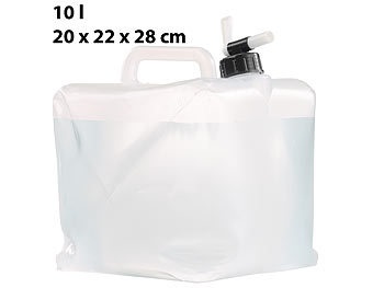 Semptec, Semptec Urban Survival Technology Faltbarer Wasserkanister mit Zapfhahn, 10 Liter, ideal für Trinkwasser, Faltbarer Wasserkanister mit Zapfhahn, 10 Liter, ideal für Trinkwasser