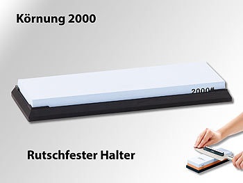 TokioKitchenWare, TokioKitchenWare Wasser-Schleifstein für Messer, mit rutschfestem Halter, Körnung 2000, Wasser-Schleifstein für Messer, mit rutschfestem Halter, Körnung 2000